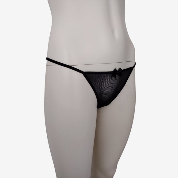 Adore Me Black Sheer Mesh Nylon G String Thong Panty Size S - Picture 3 of 13